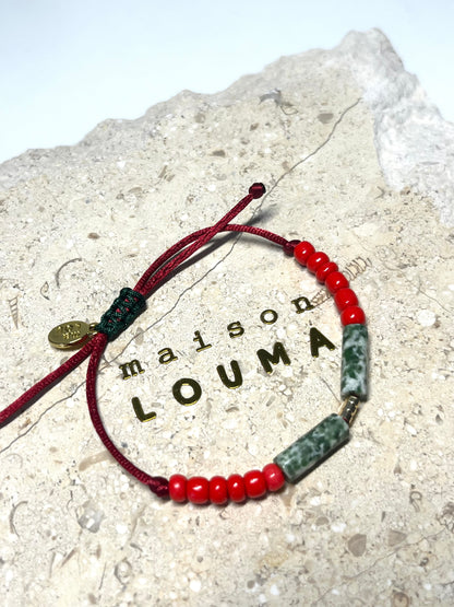 | Trust | Bracelet with Jade stones and Glass beads