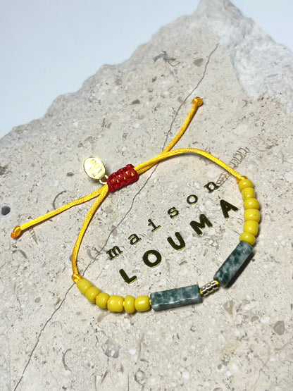 | Trust | Bracelet with Jade stones and Glass beads