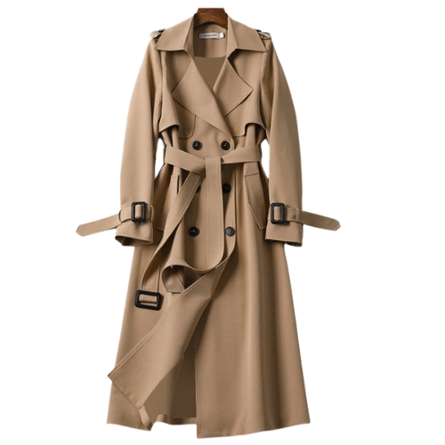 Trench-Coat Taille Cintrée Pattes d'Épaule pour Femme
