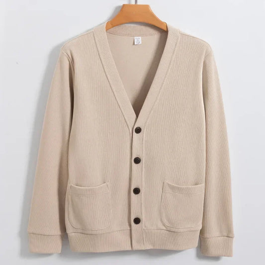 Cardigan Col en V Boutonné Polyvalent pour Femme