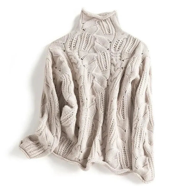 Pull Léger à Bordures Côtelées pour Femme