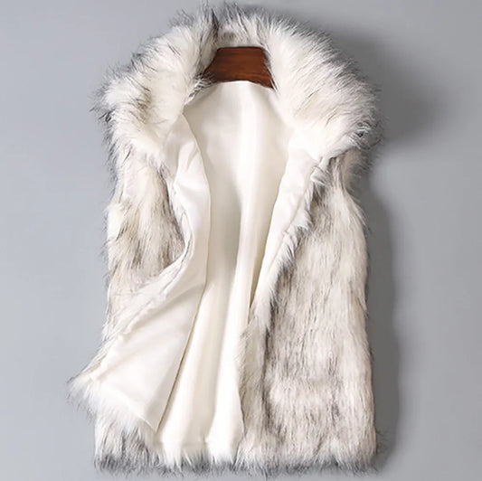Gilet en Fausse Fourrure Doublé Coton pour Femme