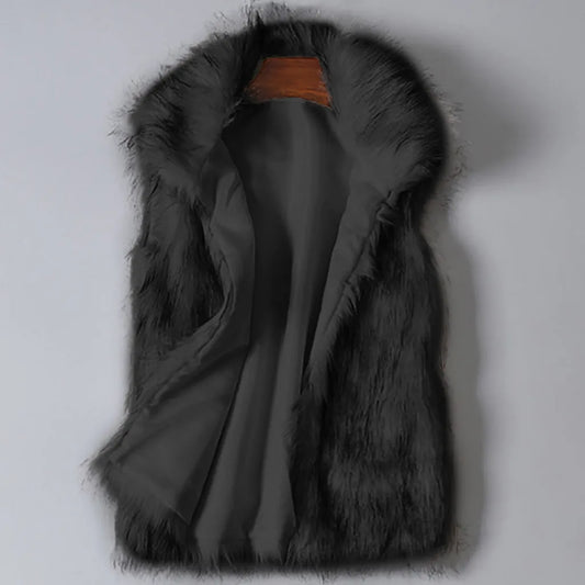Gilet en Fausse Fourrure Doublé Coton pour Femme