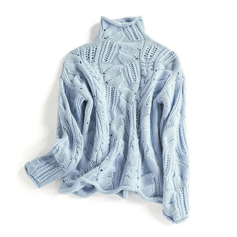 Pull Léger à Bordures Côtelées pour Femme