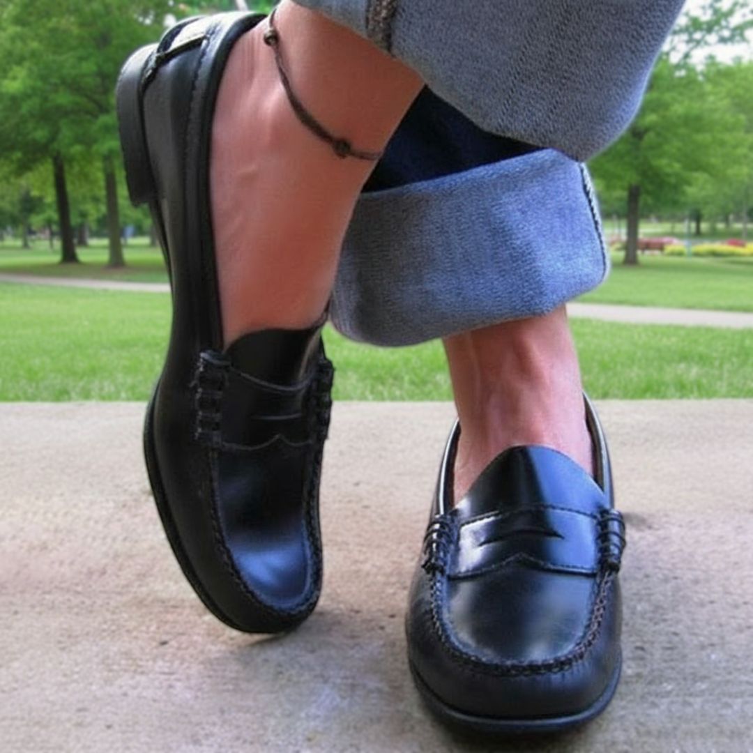 Mocassins Orthopédiques en Cuir Sans Lacet pour Femme