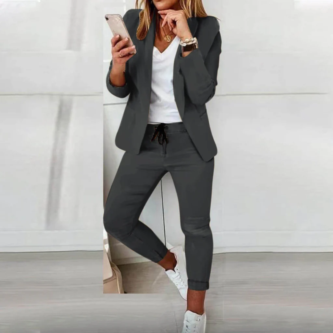 Ensemble Blazer Deux Pièces Coupe Structurée pour Femme