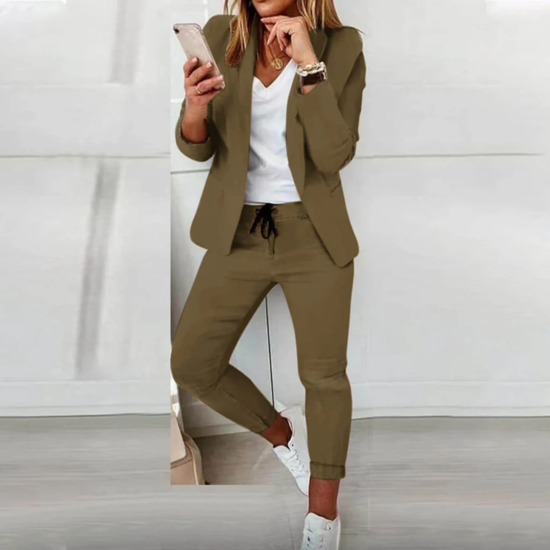Ensemble Blazer Deux Pièces Coupe Structurée pour Femme