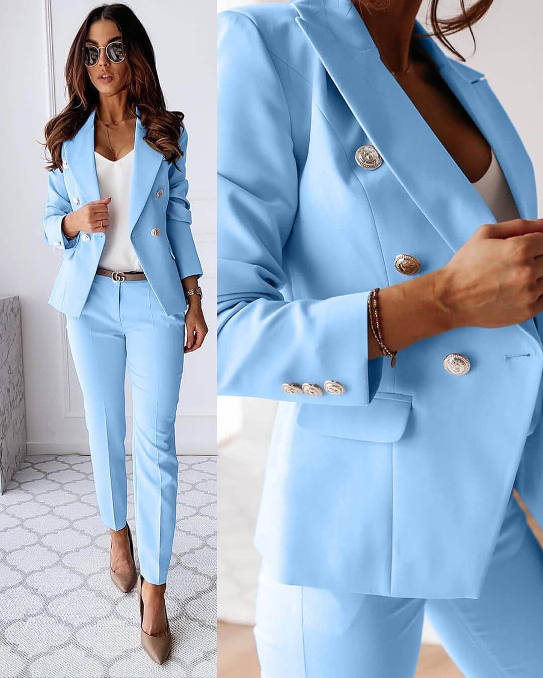 Ensemble Blazer et Jupe Coordonnés pour Femme