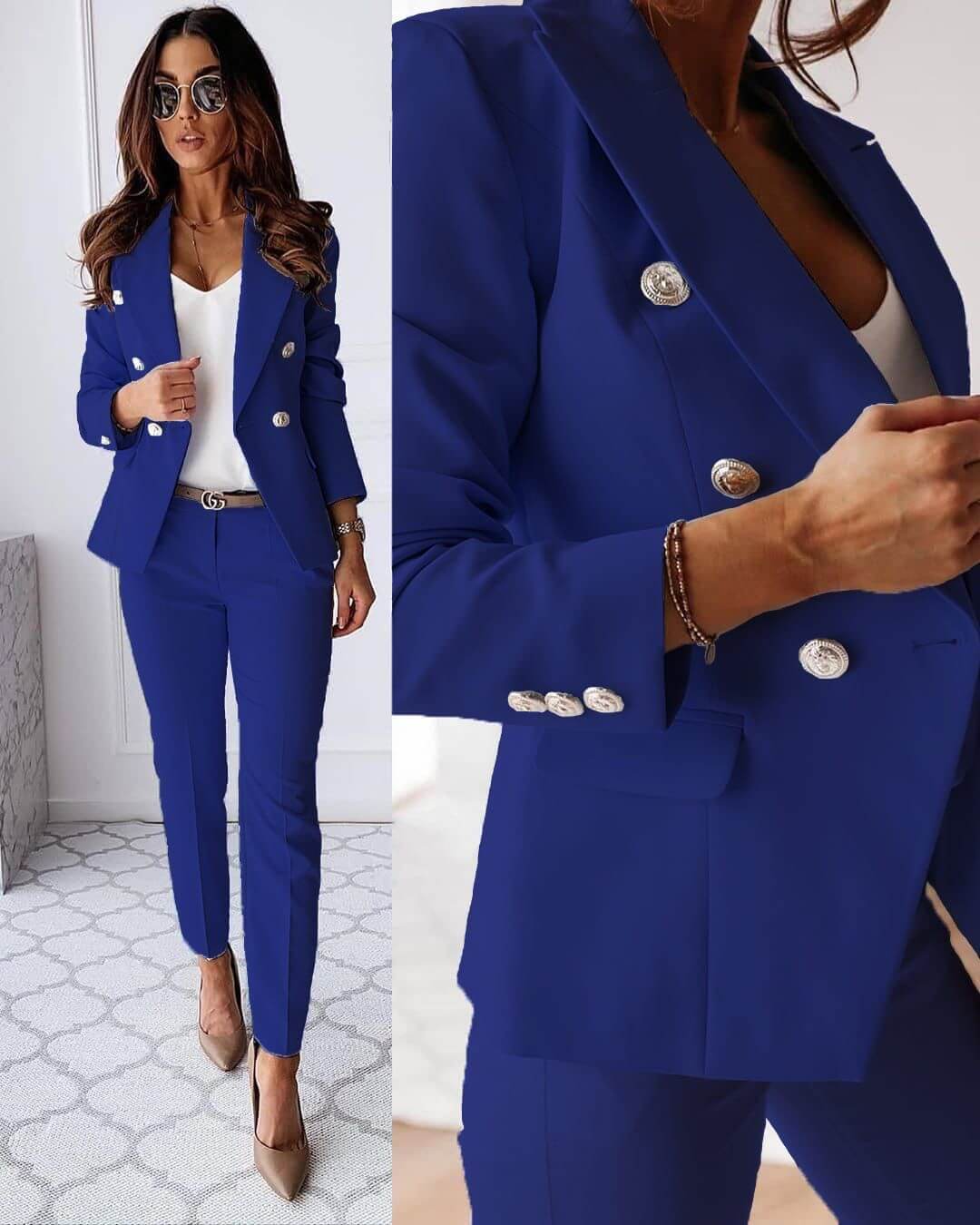Ensemble Blazer et Jupe Coordonnés pour Femme