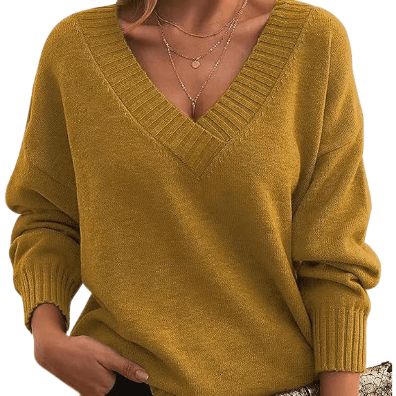 Pull Col en V Maille Fine pour Femme