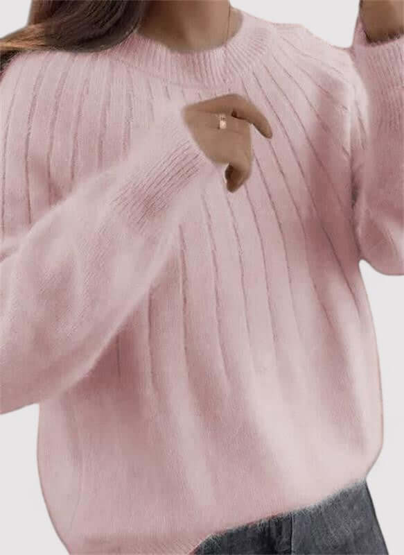 Pull Col Montant Coupe Ajustée pour Femme