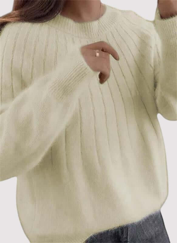 Pull Col Montant Coupe Ajustée pour Femme