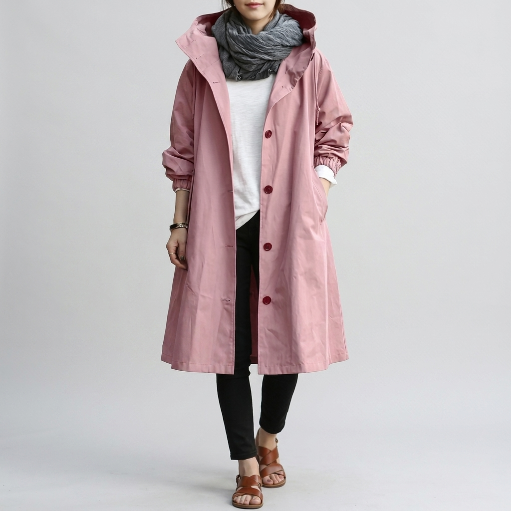 Imperméable Oversize Capuche Ajustable pour Femme