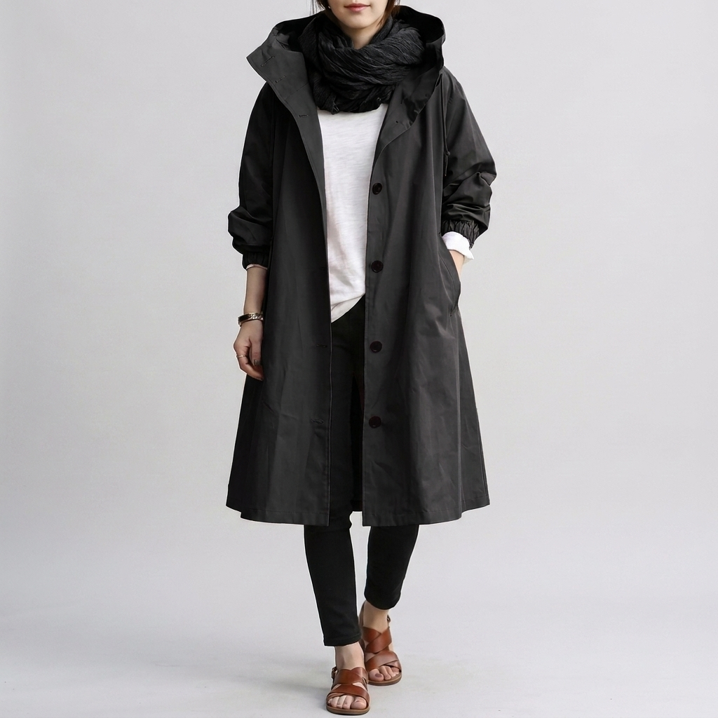 Imperméable Oversize Capuche Ajustable pour Femme