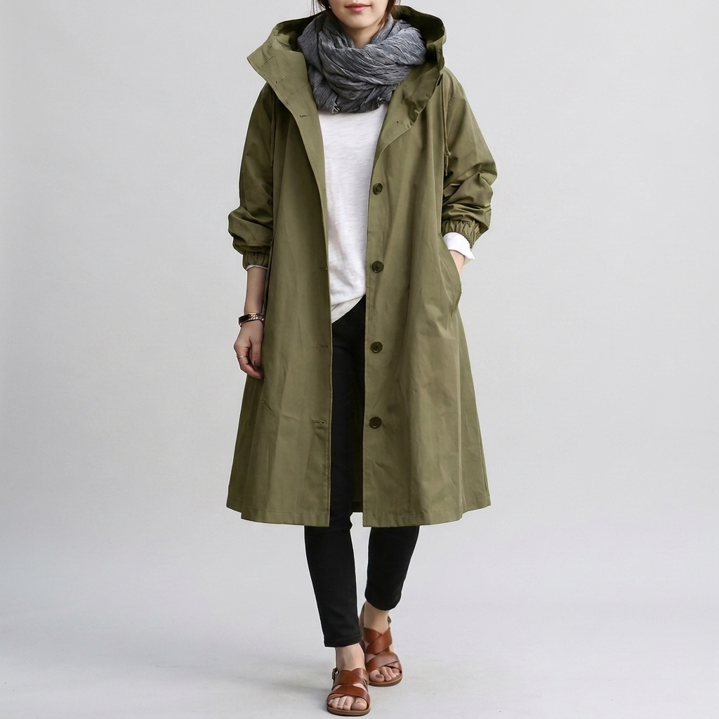 Imperméable Oversize Capuche Ajustable pour Femme