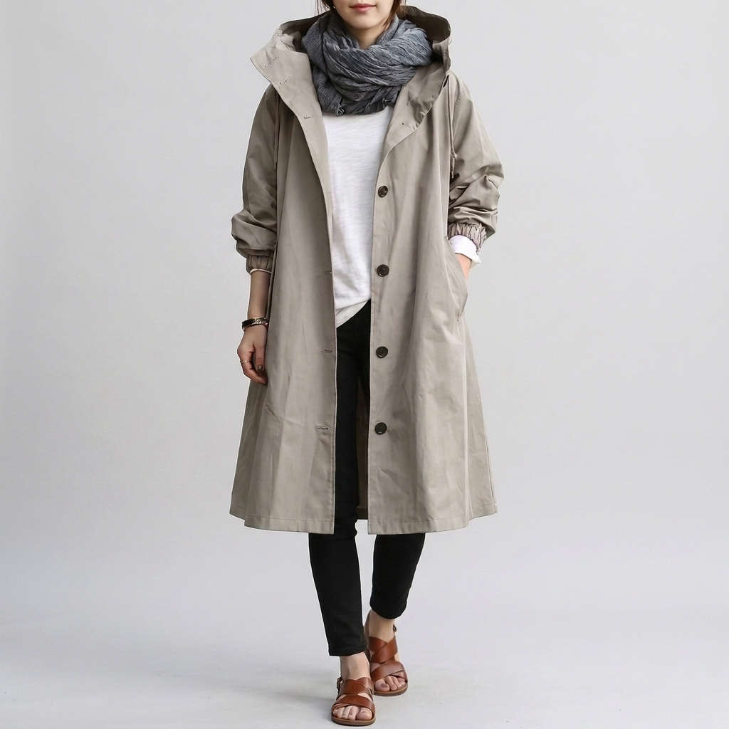 Imperméable Oversize Capuche Ajustable pour Femme