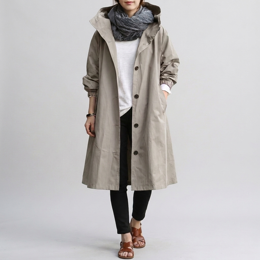 Imperméable Oversize Capuche Ajustable pour Femme