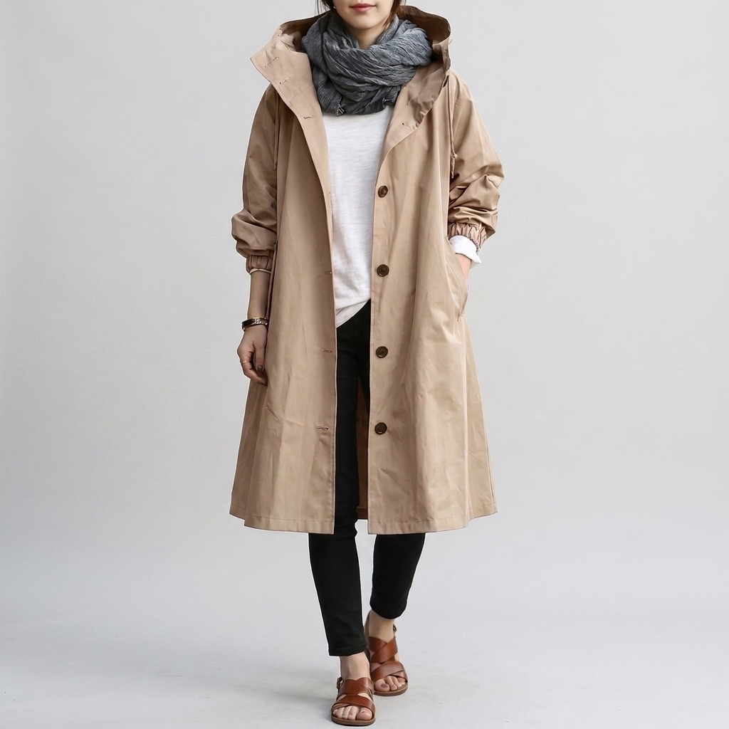 Imperméable Oversize Capuche Ajustable pour Femme