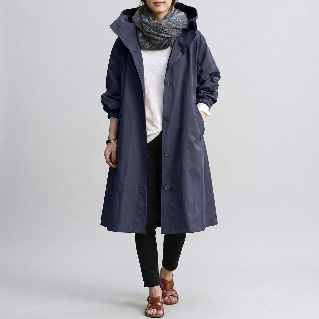 Imperméable Oversize Capuche Ajustable pour Femme