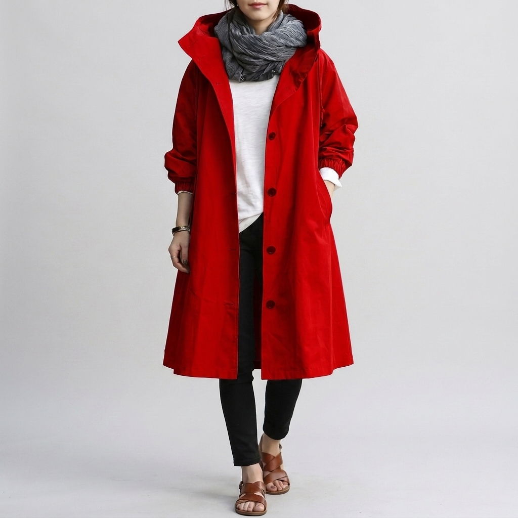 Imperméable Oversize Capuche Ajustable pour Femme
