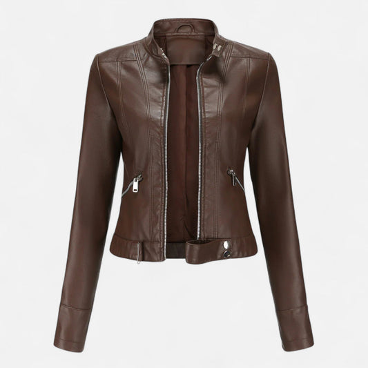 Veste en Similicuir Premium Coupe Classique pour Femme