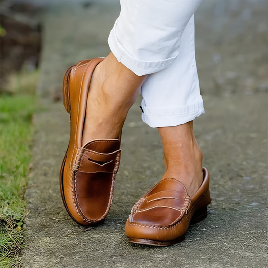Mocassins Orthopédiques en Cuir Sans Lacet pour Femme