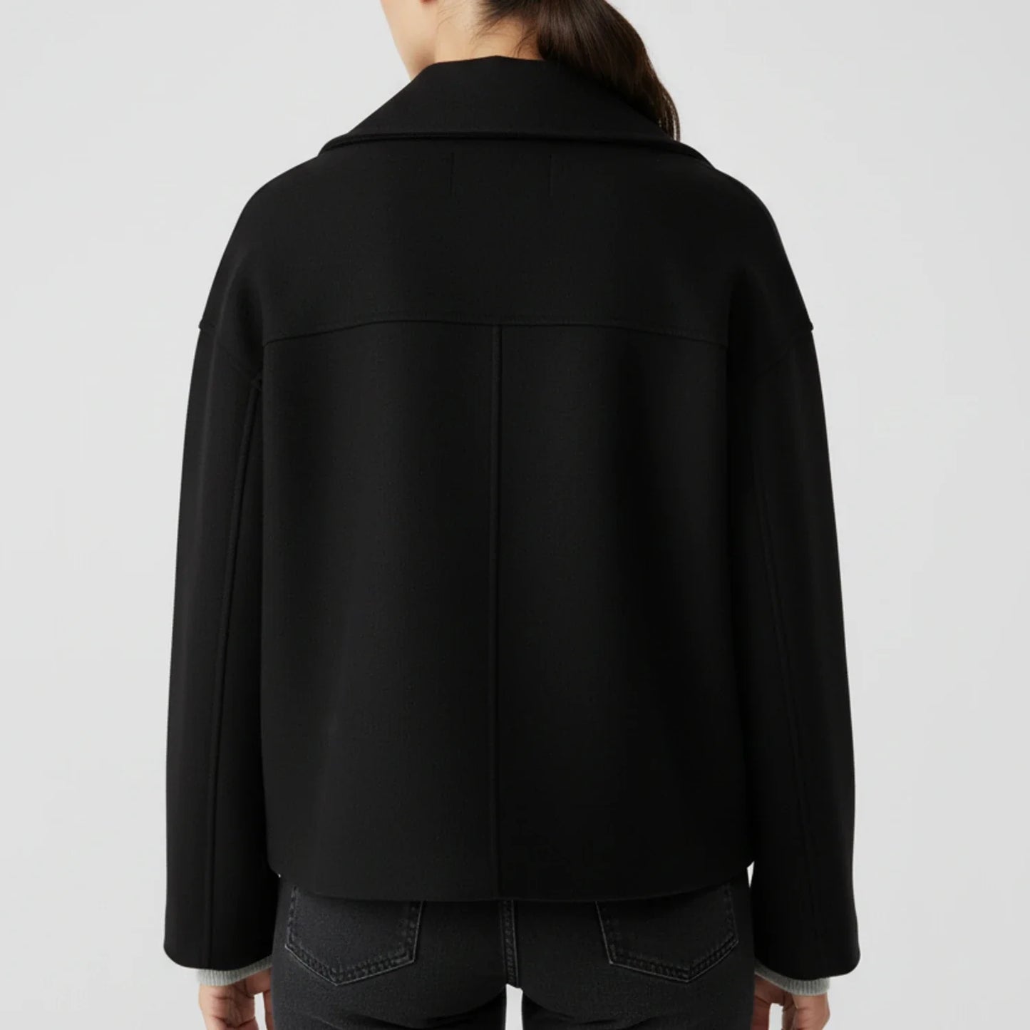 Caban Court Oversize Double Boutonnage pour Femme