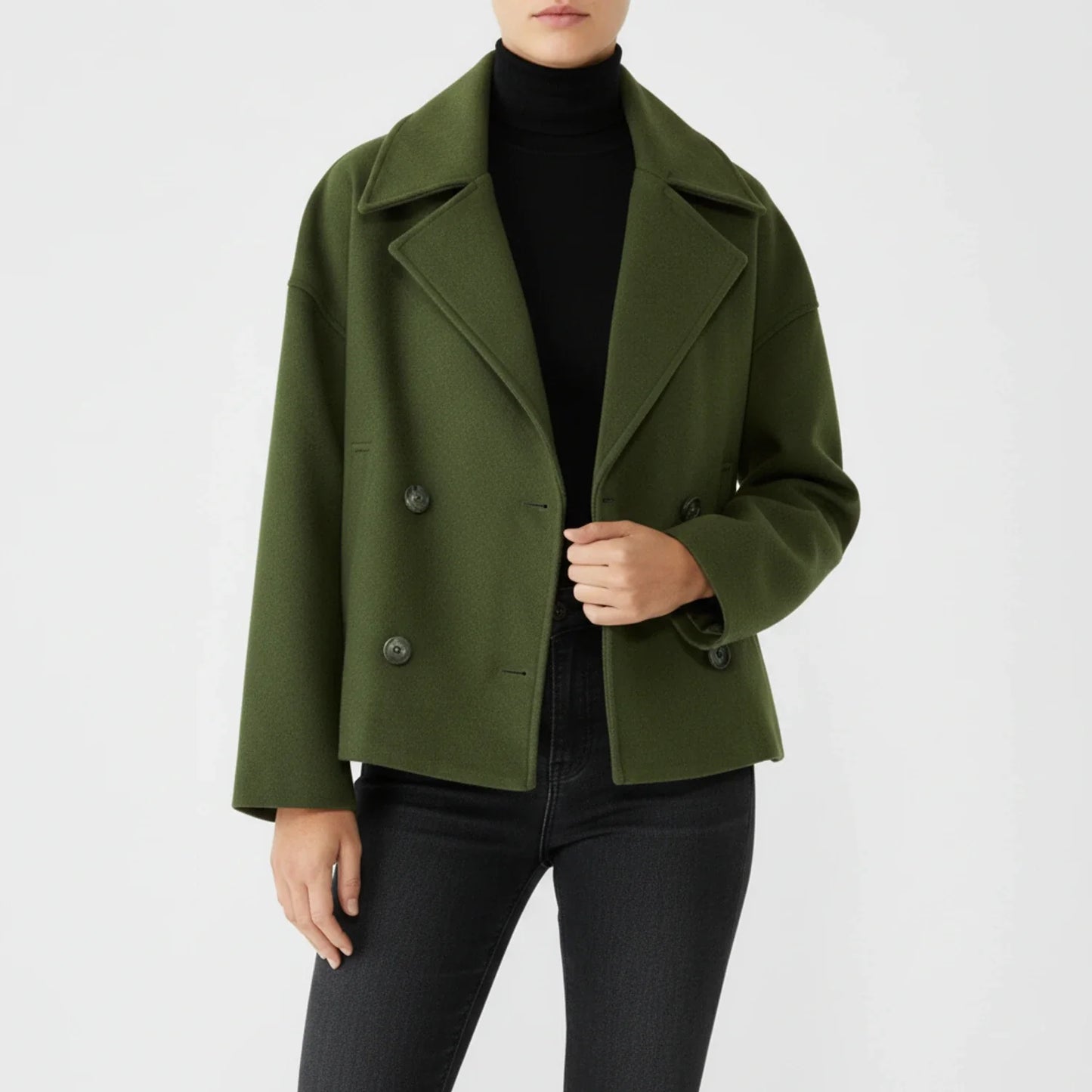 Caban Court Oversize Double Boutonnage pour Femme