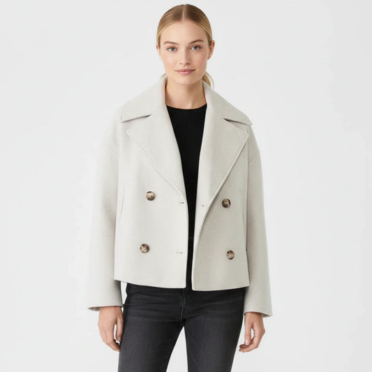 Caban Court Oversize Double Boutonnage pour Femme